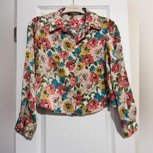 Zara Floral Silk Blouse